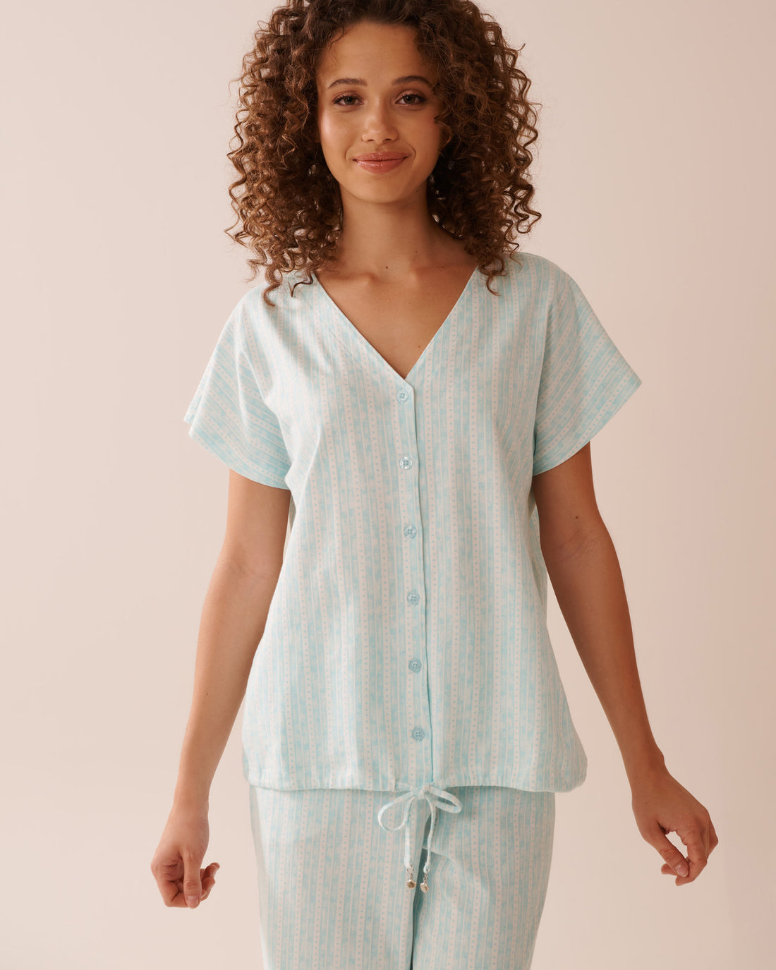 La Vie en Rose_Stripe Print Cotton T-Shirt_40100724_P40444_01