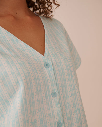 La Vie en Rose_Stripe Print Cotton T-Shirt_40100724_P40444_03