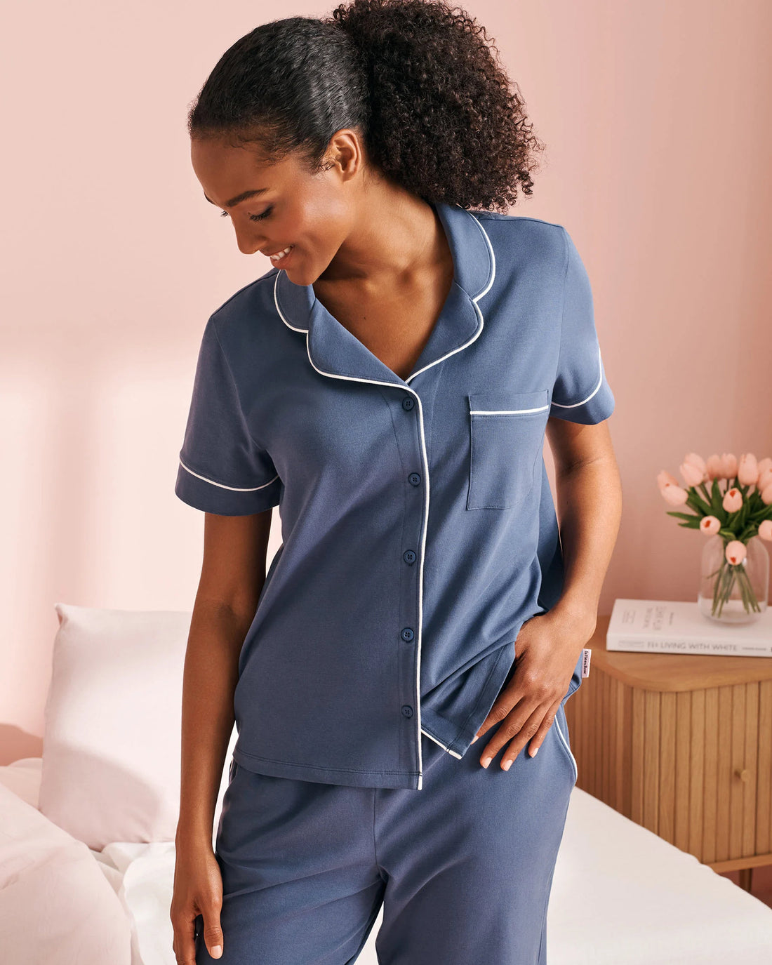 La Vie en Rose_Cotton Short Sleeve Button-down Shirt_40100728_40038_01