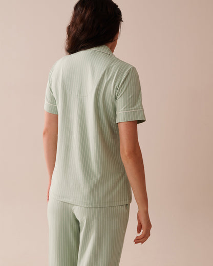 La Vie en Rose_Cotton Short Sleeve Button-down Shirt_40100728_P30118_02