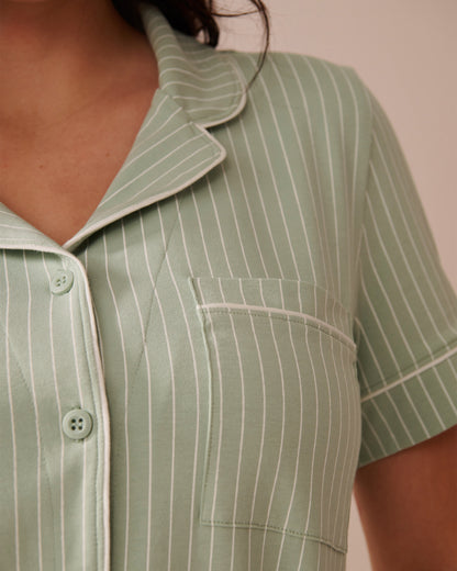 La Vie en Rose_Cotton Short Sleeve Button-down Shirt_40100728_P30118_03