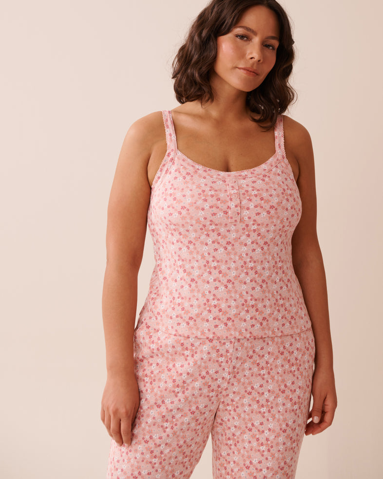 La Vie en Rose_Peachskin Ditsy_Ditsy Floral Print Ribbed Cami_40100730_P60360_04