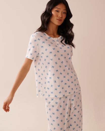 La Vie en Rose_Snow White Crab_Crab Print Ribbed T-shirt_40100731_P10497_01