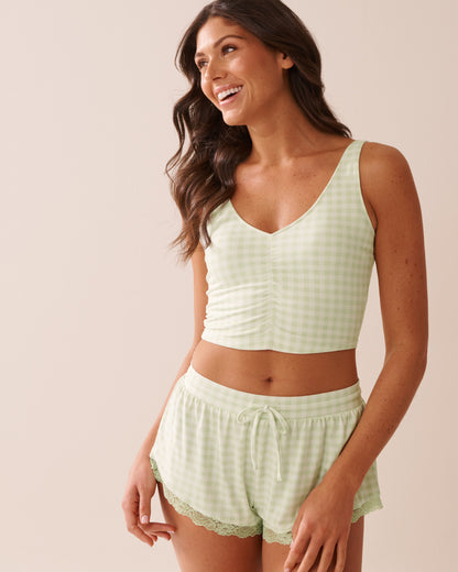 La Vie en Rose_Gingham Print Super Soft Crop Cami_40100737_P30115_04