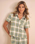 La Vie en Rose_Snow White Lint Plaid_Green & Blue Plaid Super Soft Button-Down Shirt_40100753_p10515_01