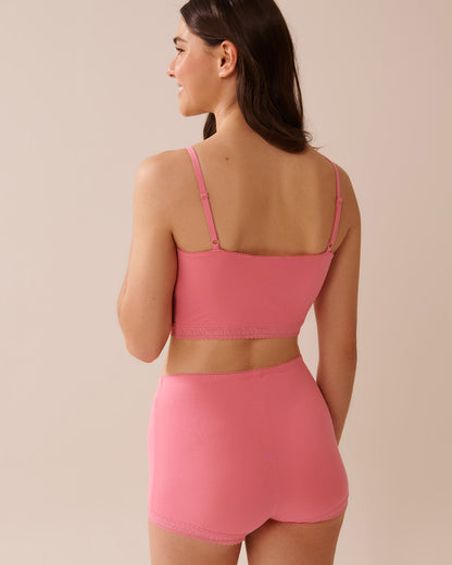 La Vie en Rose_Chateau Rose_Super Soft Lace Trim Crop Cami with Shelf Bra_40100754_60203_02