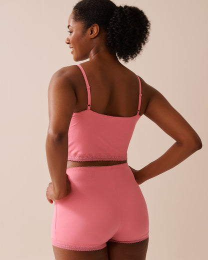 La Vie en Rose_Chateau Rose_Super Soft Lace Trim Crop Cami with Shelf Bra_40100754_60203_06