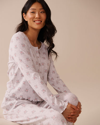 La Vie en Rose_Comfy Light Grey Mix Cowbears_Teddy Bear Print Ribbed Long Sleeve Shirt_40100759_P00433_03