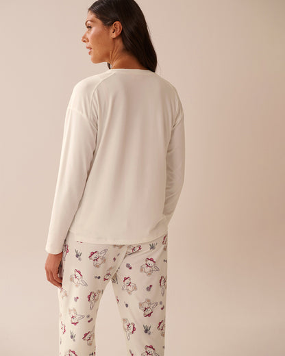 La Vie en Rose_Snow White_Cowboy Teddy Bear Print Super Soft Long Sleeve Shirt_40100762_10011_04