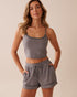 La Vie en Rose_Comfy Charcoal Grey Mix Dot_Cotton Crop Cami with Shelf Bra_40100763_P00432_01