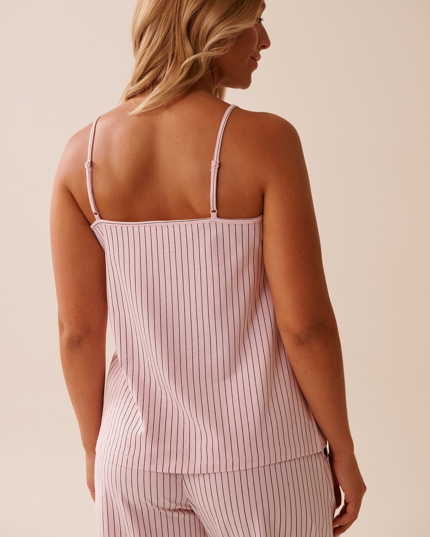La Vie en Rose_Parfait Pink Pinstripe_Cotton Cami_40100764_P60387_02