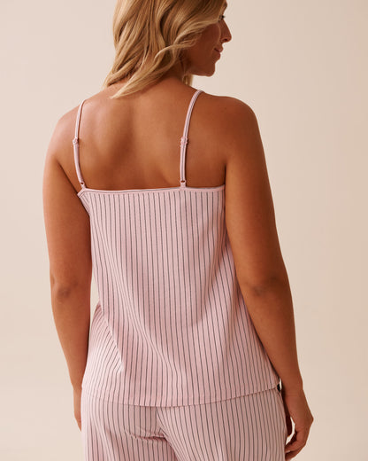 La Vie en Rose_Parfait Pink Pinstripe_Cotton Cami_40100764_P60387_02