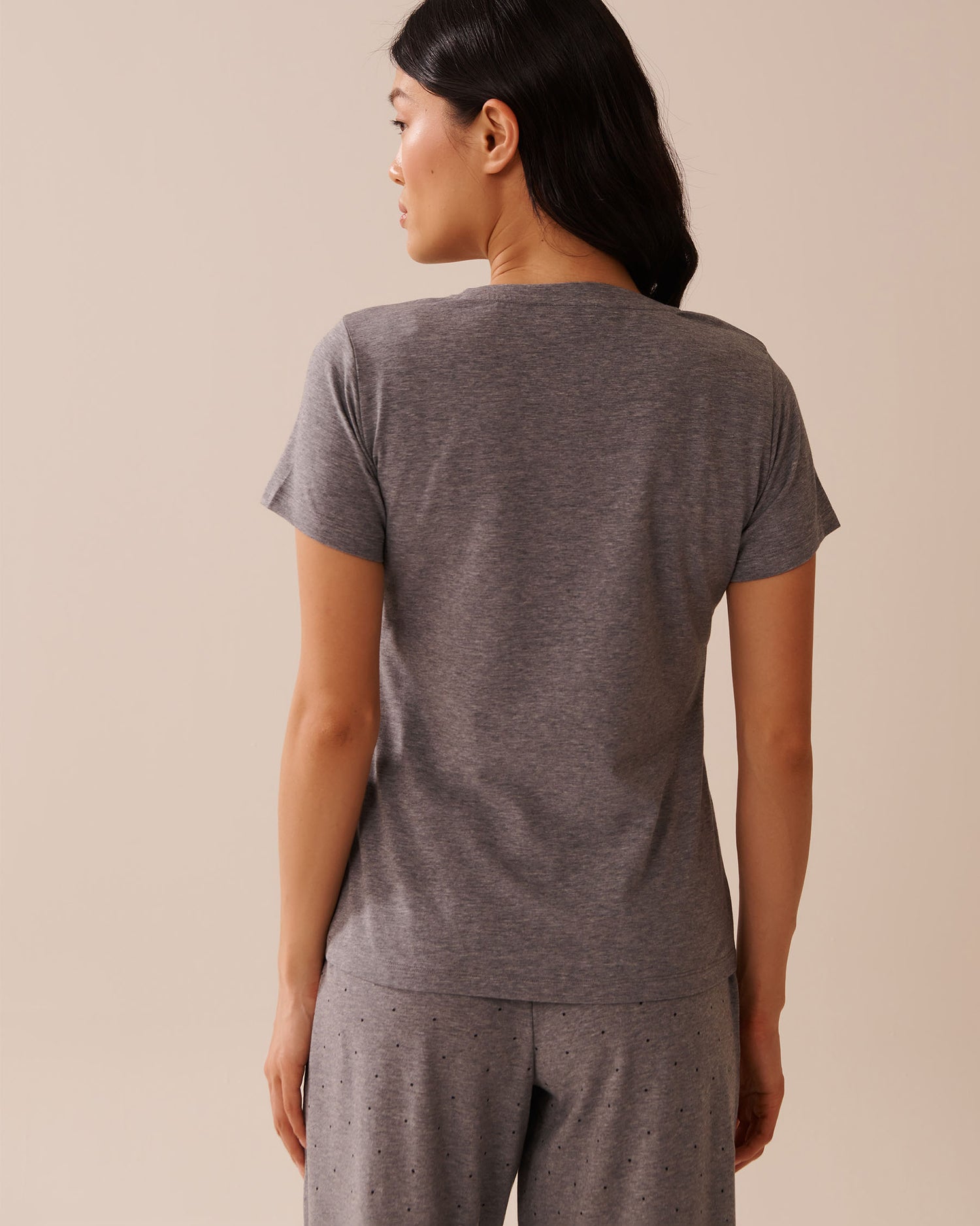 La Vie en Rose_Charcoal Mix_Cotton T-shirt_40100766_00008_02