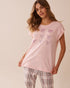 La Vie en Rose_Lotus_Bow Print Cotton Crew Neck T-shirt_40100767_60021_01