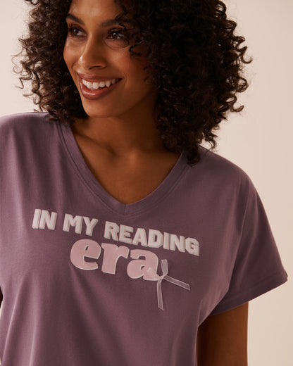 La Vie en Rose_Grapeade_Mouse Print Cotton V-neck T-shirt_40100768_50058_03