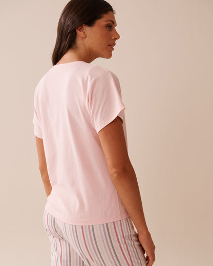 La Vie en Rose_Lotus_Mouse Print Cotton V-neck T-shirt_40100768_60021_02