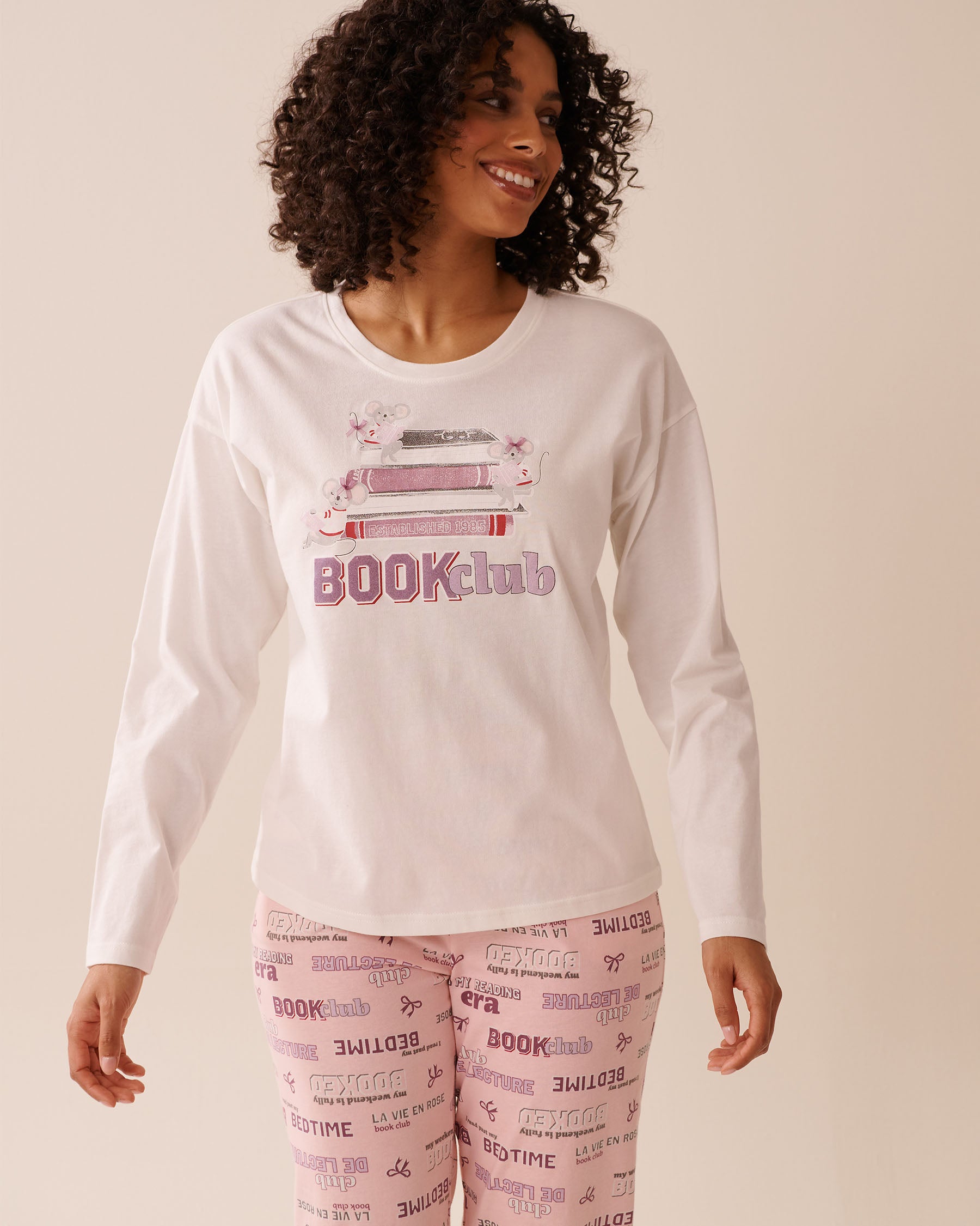 La Vie en Rose_Snow White_Mouse Print Cotton Long Sleeve Shirt_40100769_10011_01