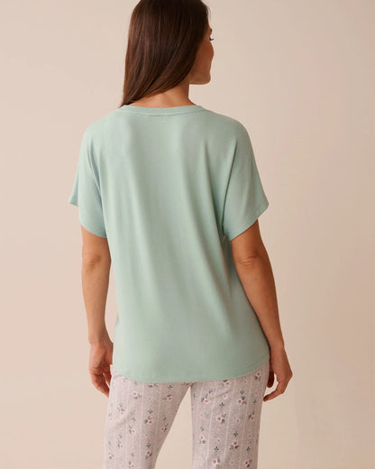 La Vie en Rose_Gray Mist_Espresso Print Recycled Fibers Crew Neck T-Shirt_40100775_40132_02