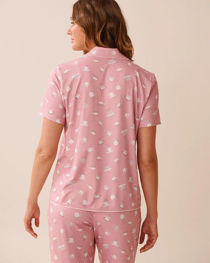 La Vie en Rose_Zephyr Coffee_Coffee Cup Print Super Soft Button-Down Shirt_40100778_P60400_02