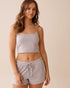 La Vie en Rose_Comfy Grey Mix Big Stripe_Cotton Crop Cami with Shelf Bra_40100782_P00452_01