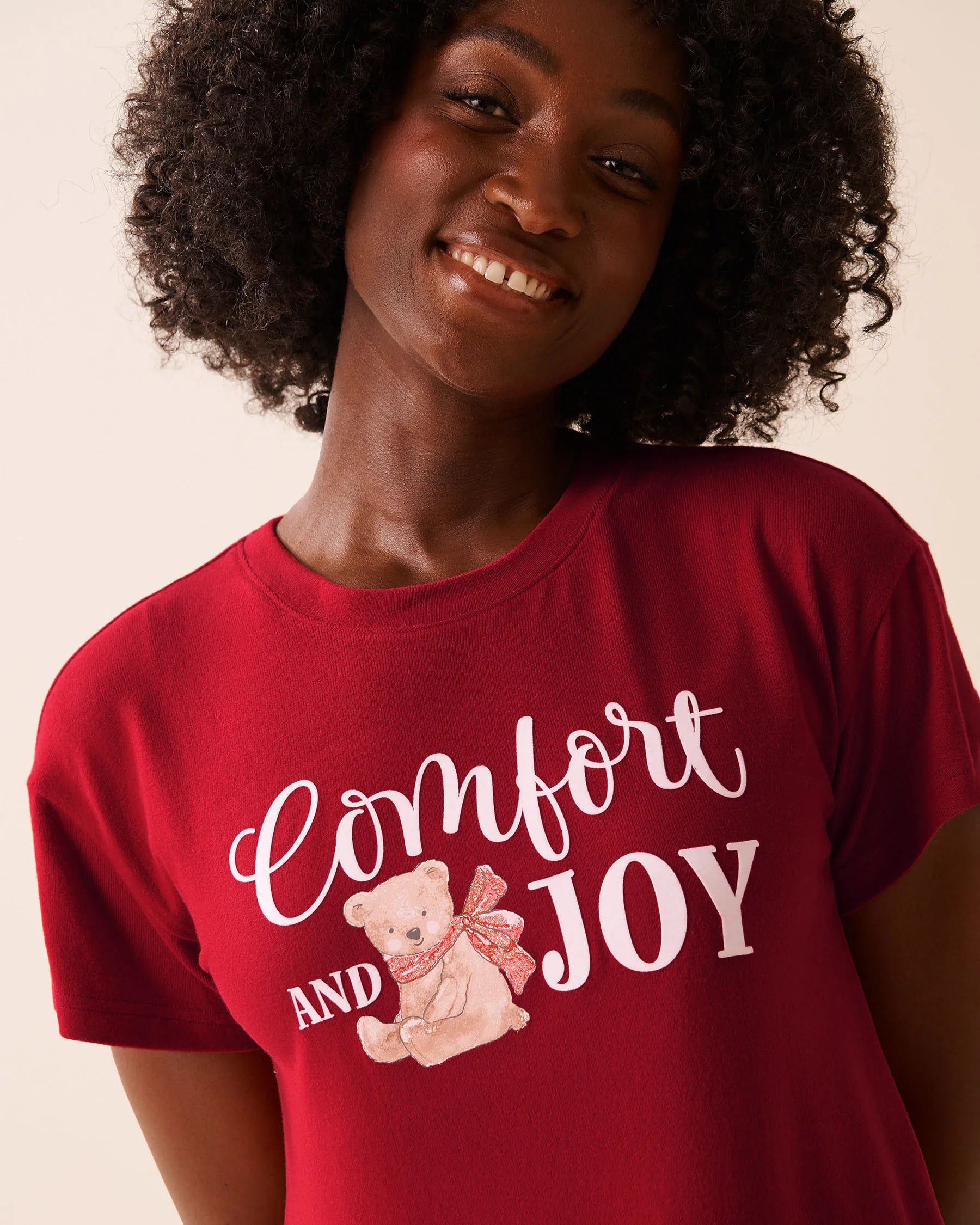 La Vie en Rose_Savvy Red_Teddy Bear Print Recycled Fibers T-shirt_40100791_60215_05