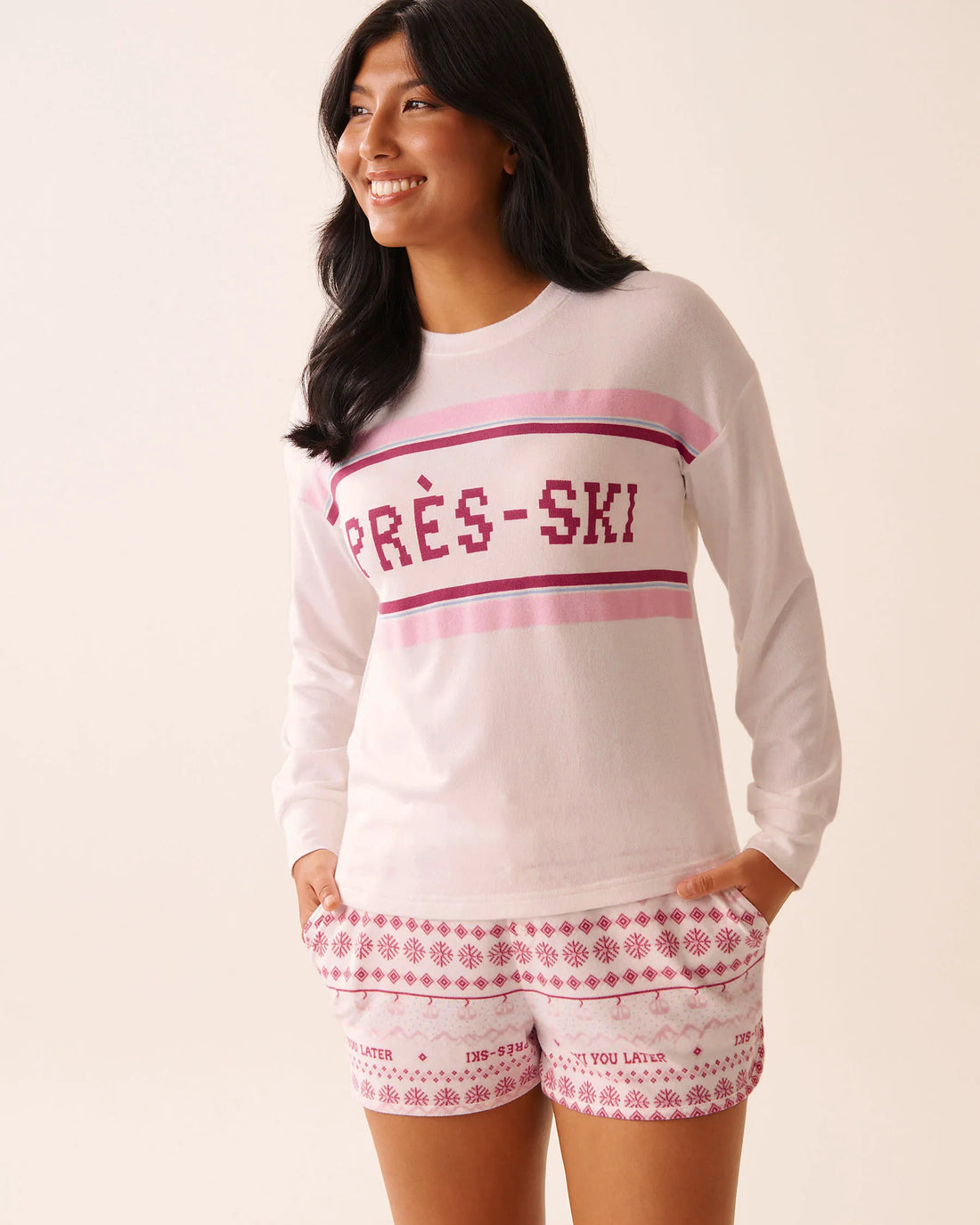 La Vie en Rose_Snow White_Apr�s-ski Print Recycled Fibers Long Sleeve Shirt_40100792_10011_01