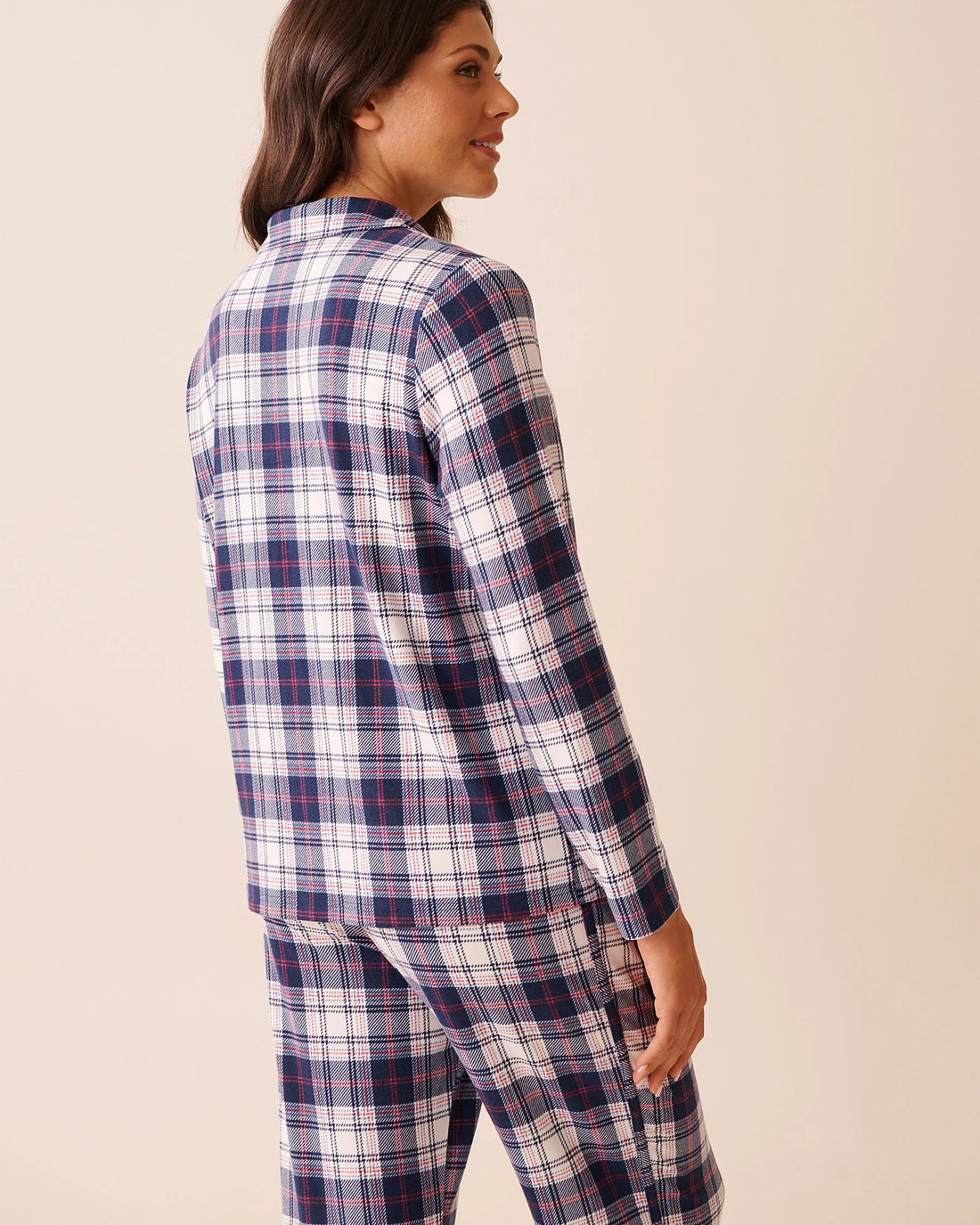 La Vie en Rose_Stonewash Plaid_Blue Plaid Recycled Fibers Button-down Shirt_40100796_P40521_02