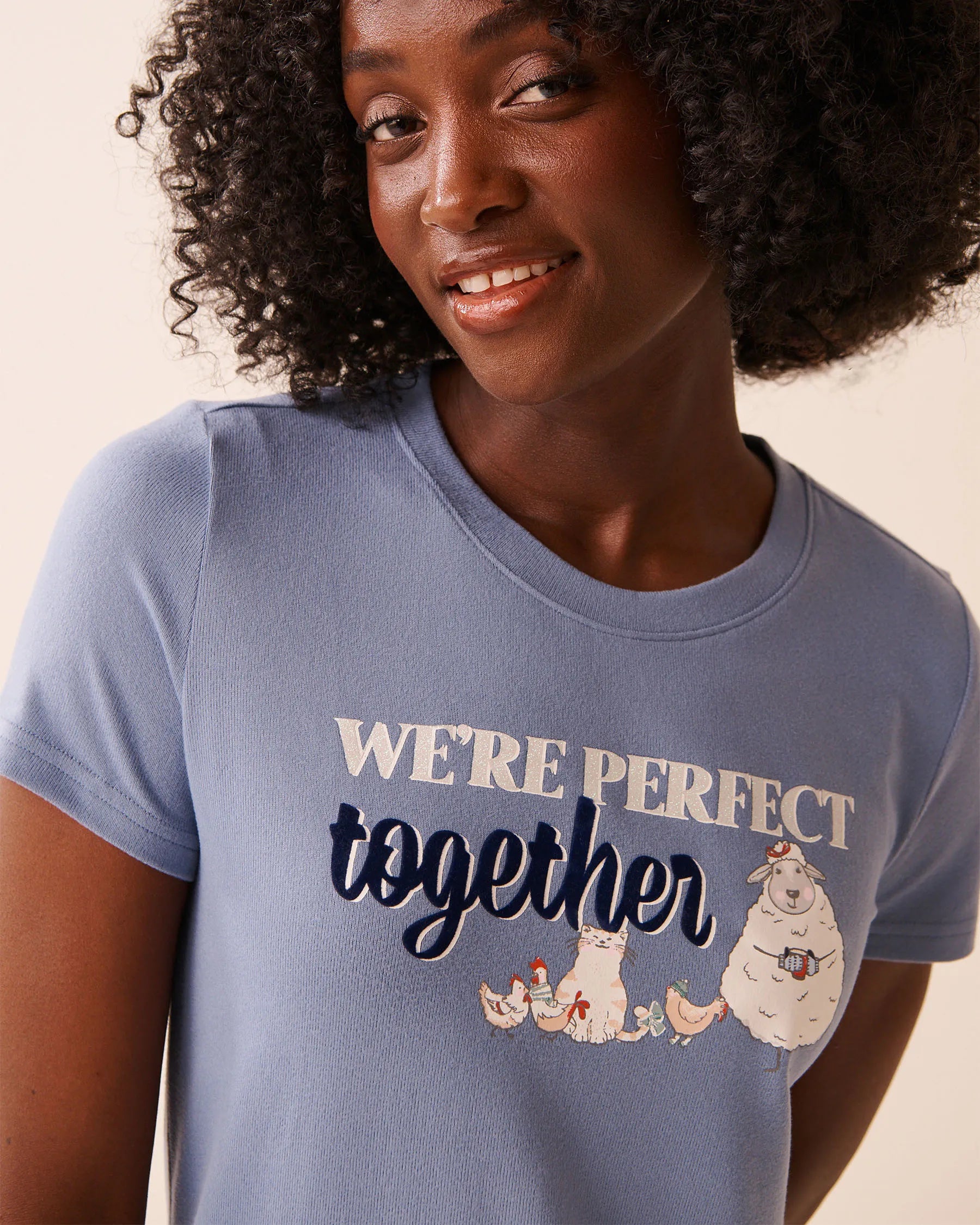 La Vie en Rose_Stonewash_Farm Friends Print Recycled Fibers T-shirt_40100797_40011_03