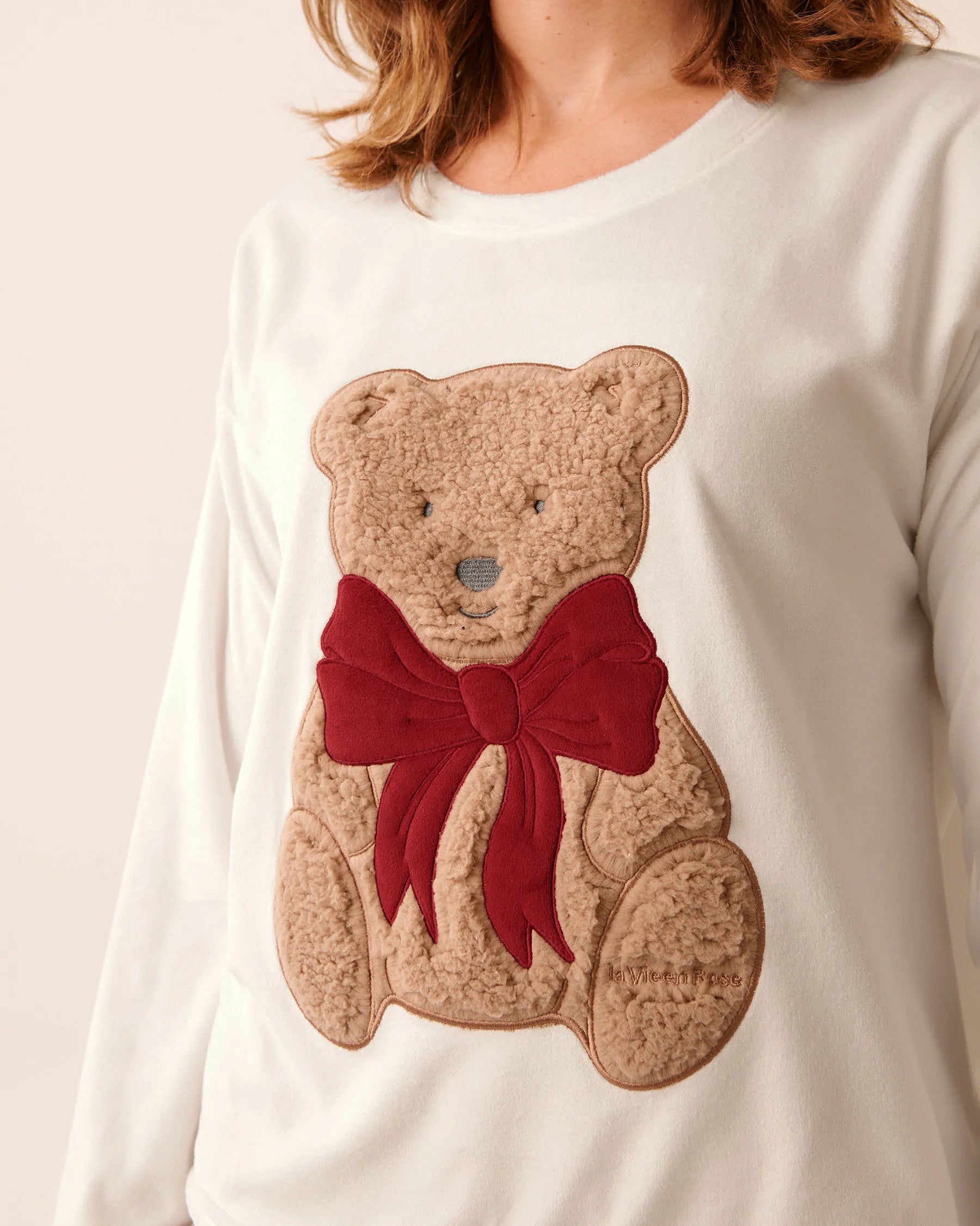 La Vie en Rose_Snow White_Teddy Bear Soft Velour Long Sleeve Shirt_40100798_10011_02
