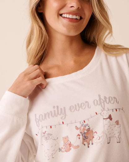 La Vie en Rose_Snow White W/Screen_Farm Friends Print Soft Velour Long Sleeve Shirt_40100798_P10562_02