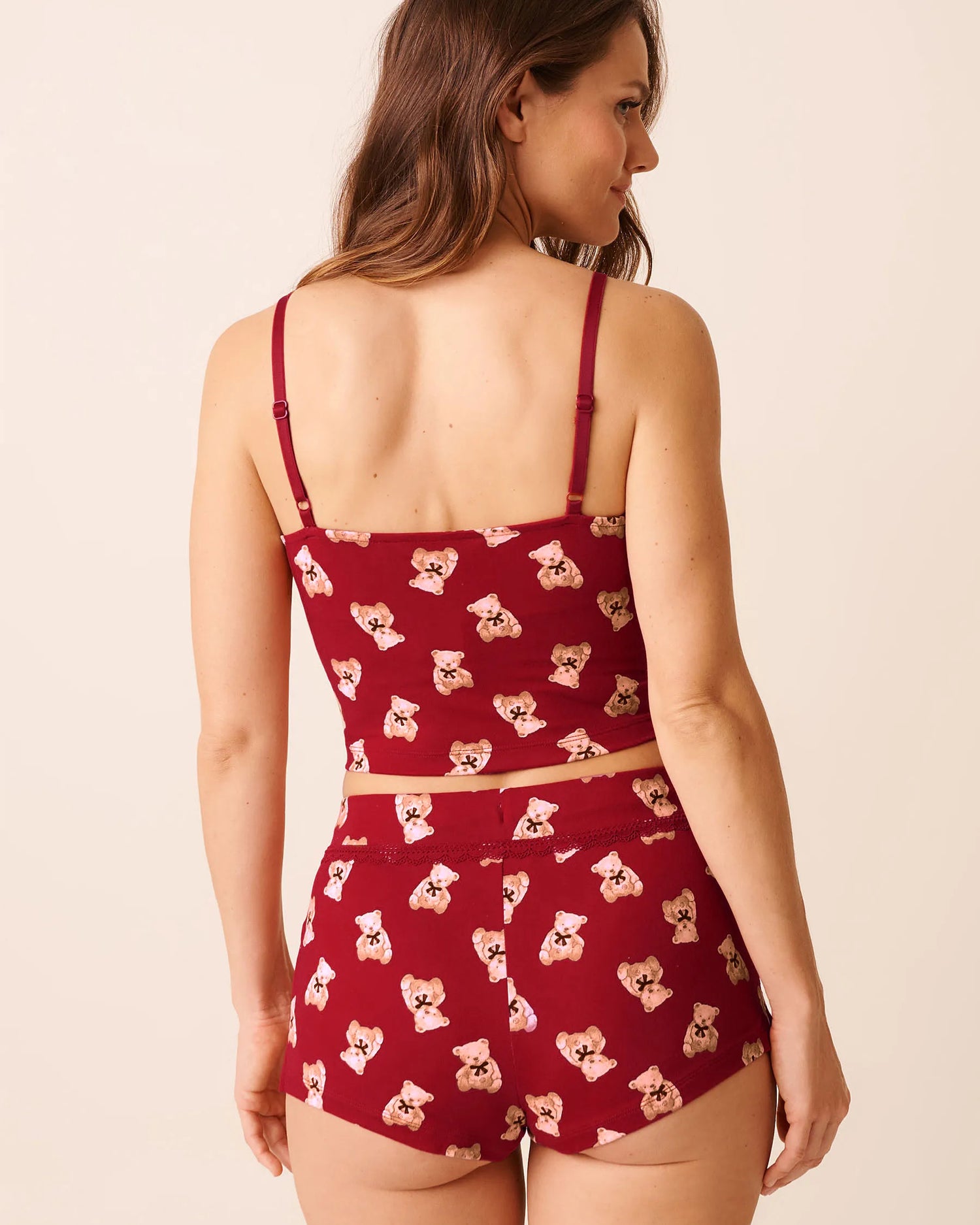 La Vie en Rose_Savvy Red Teddy Bear_Teddy Bear Print Super Soft Crop Cami_40100803_P60429_03