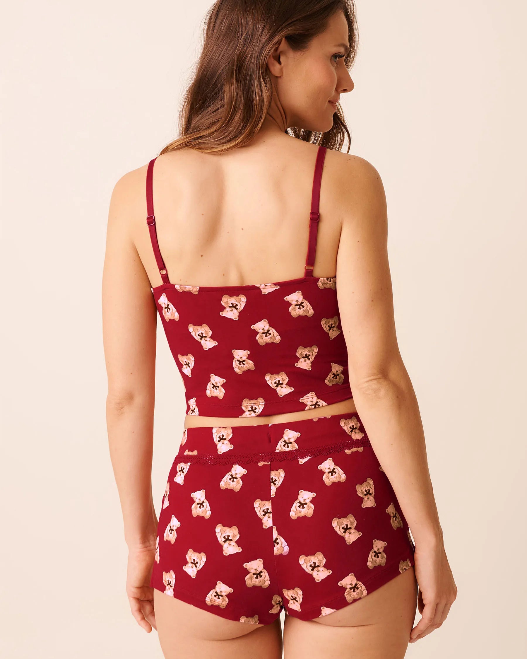 La Vie en Rose_Savvy Red Teddy Bear_Teddy Bear Print Super Soft Crop Cami_40100803_P60429_03