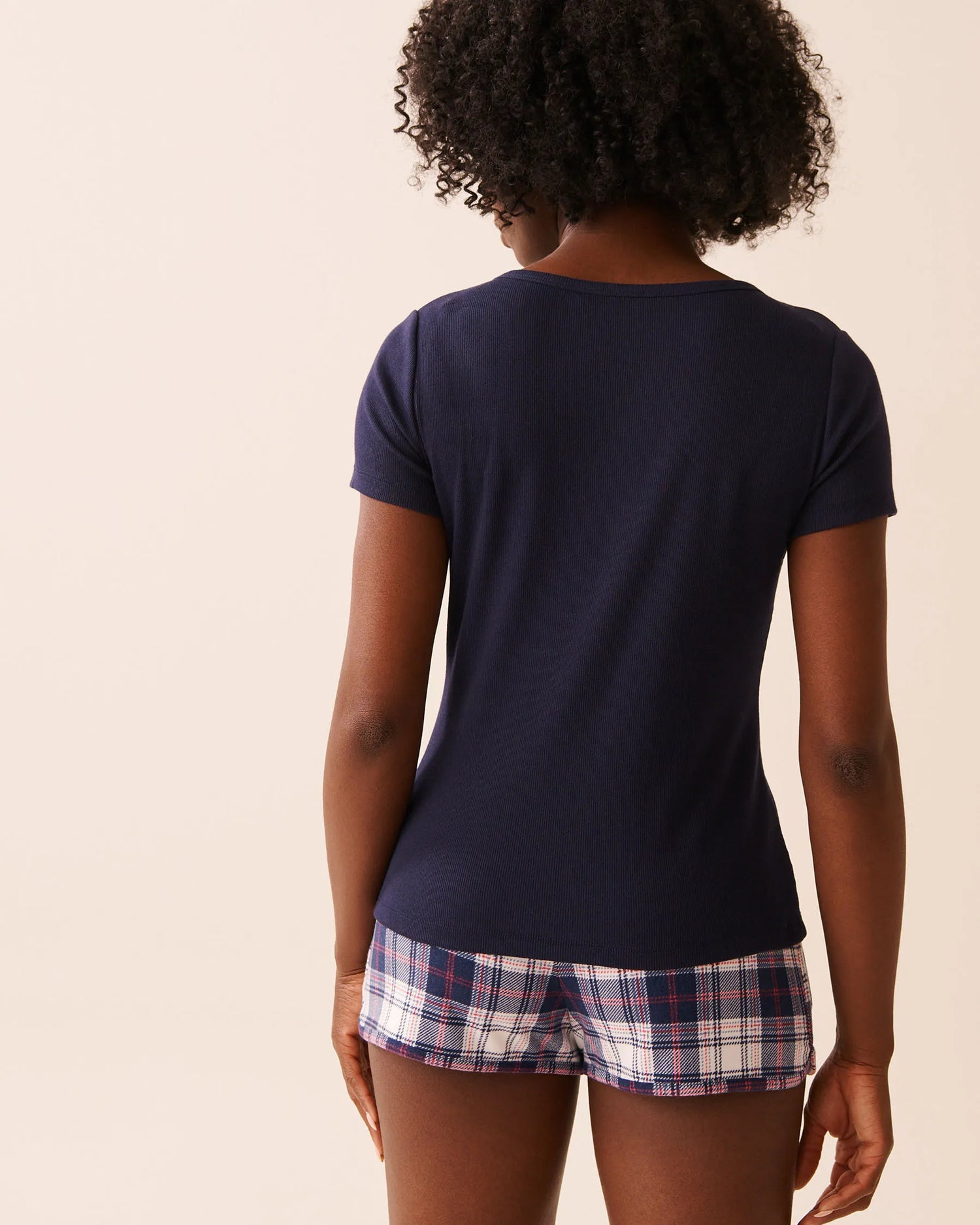 La Vie en Rose_Evening Blue_Ribbed Henley T-shirt_40100804_40009_02