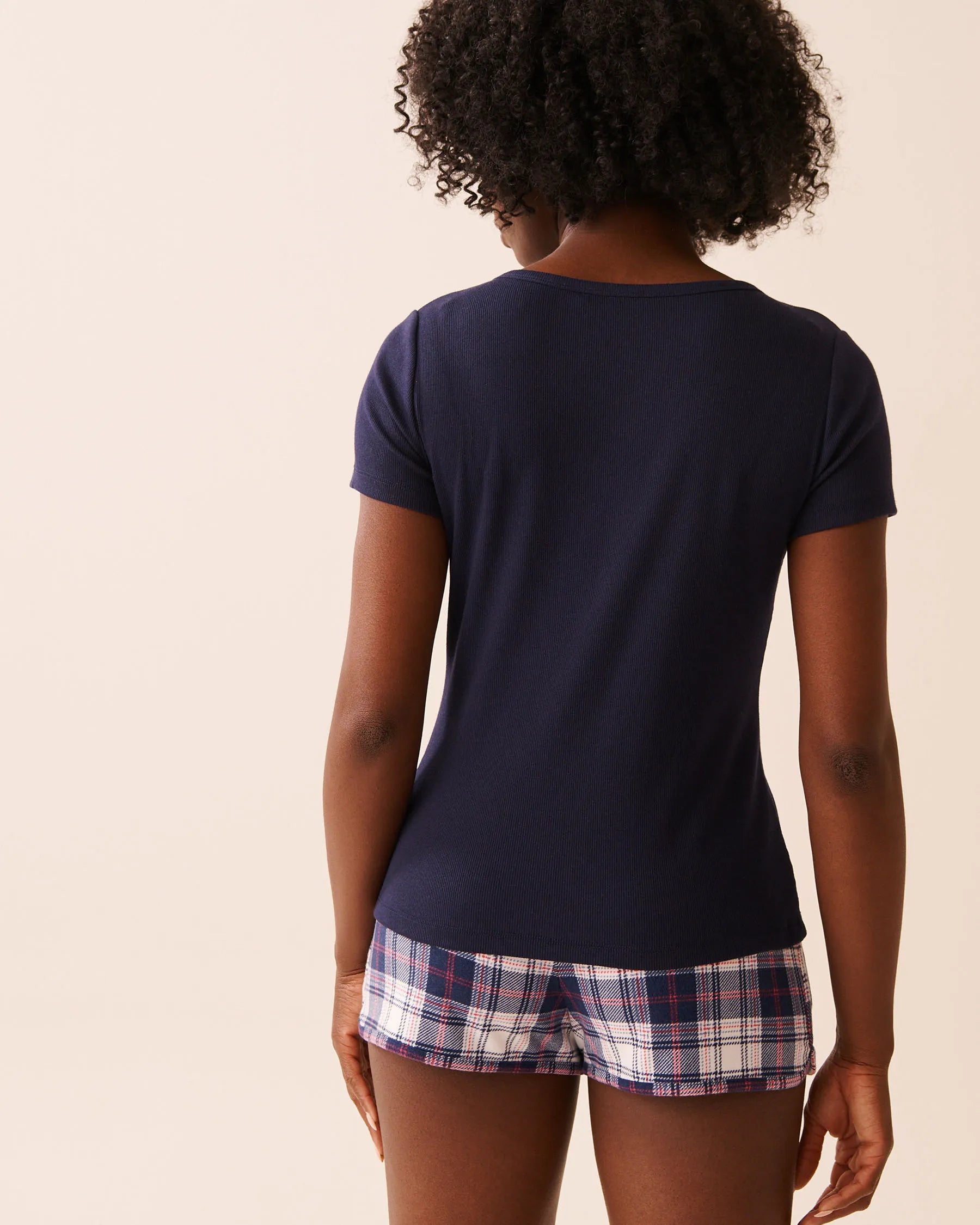 La Vie en Rose_Evening Blue_Ribbed Henley T-shirt_40100804_40009_02