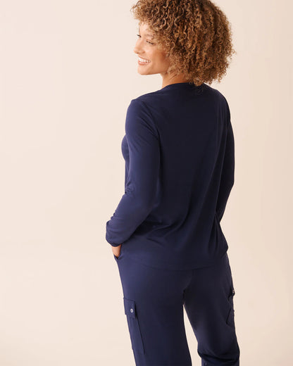 La Vie en Rose_Evening Blue_Farm Friends Print Super Soft Long Sleeve Shirt_40100807_40009_03