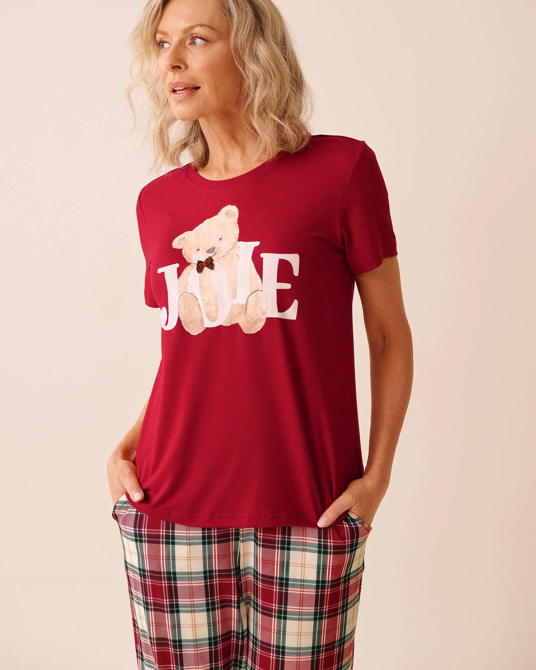 La Vie en Rose_Savvy Red_Teddy Bear Print Super Soft T-Shirt_40100808_60215_01