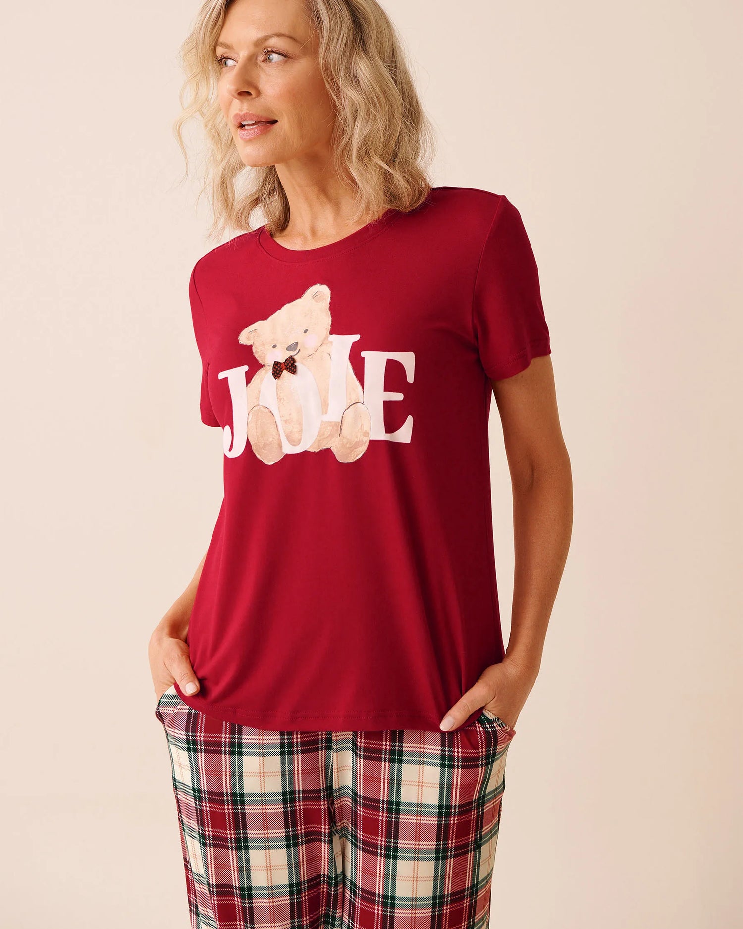 La Vie en Rose_Savvy Red_Teddy Bear Print Super Soft T-Shirt_40100808_60215_01