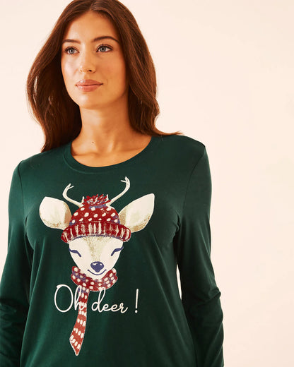 La Vie en Rose_Botanical Garden_Deer Print Super Soft Long Sleeve Shirt_40100809_30140_04