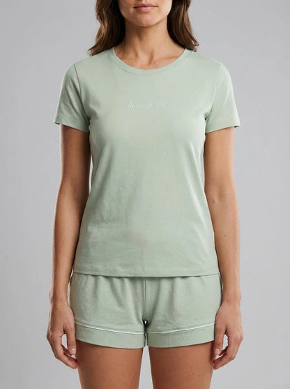 La Vie en Rose Mineral Gray Women Cotton T-shirt SKU: 40100825_30059 Image 00