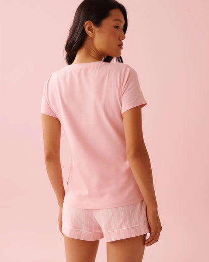 La Vie en Rose Tickled Pink Women Cotton T-shirt SKU: 40100825_60229 Image 03