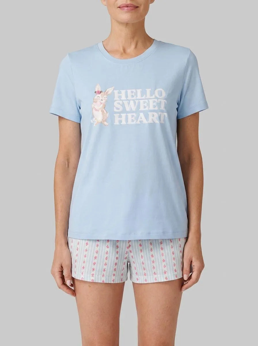 La Vie en Rose Windsurfer Women Bunny Print Super Soft T-shirt SKU: 40100826_40264 Image 00
