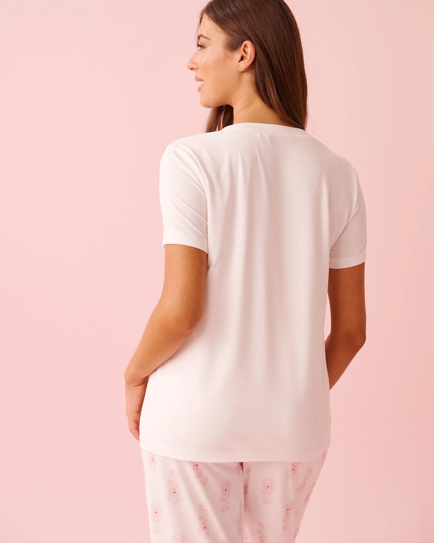 La Vie en Rose_Snow White_Spa Time Teddy Print Super Soft T-shirt_40100829_10011_02