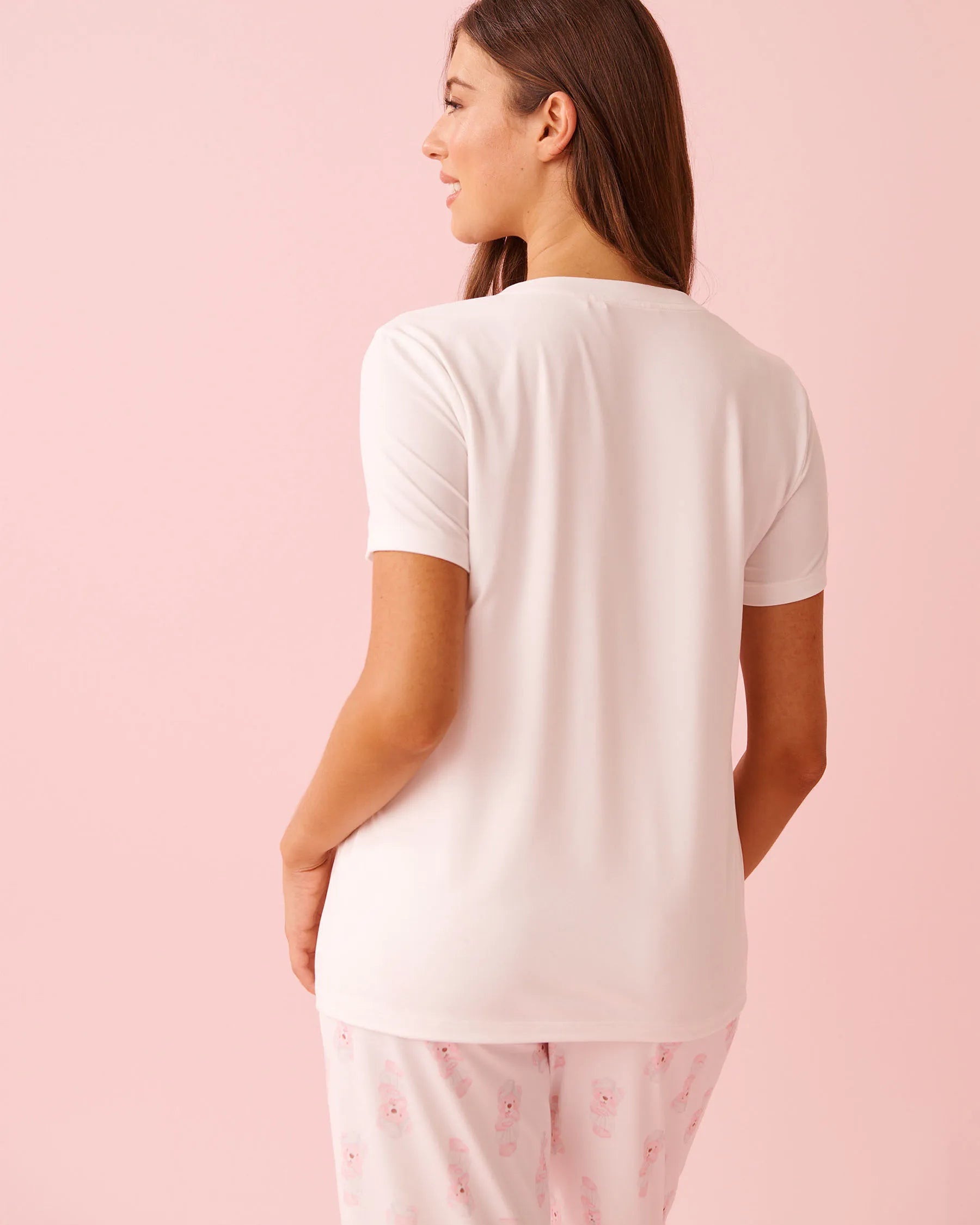 La Vie en Rose_Snow White_Spa Time Teddy Print Super Soft T-shirt_40100829_10011_02