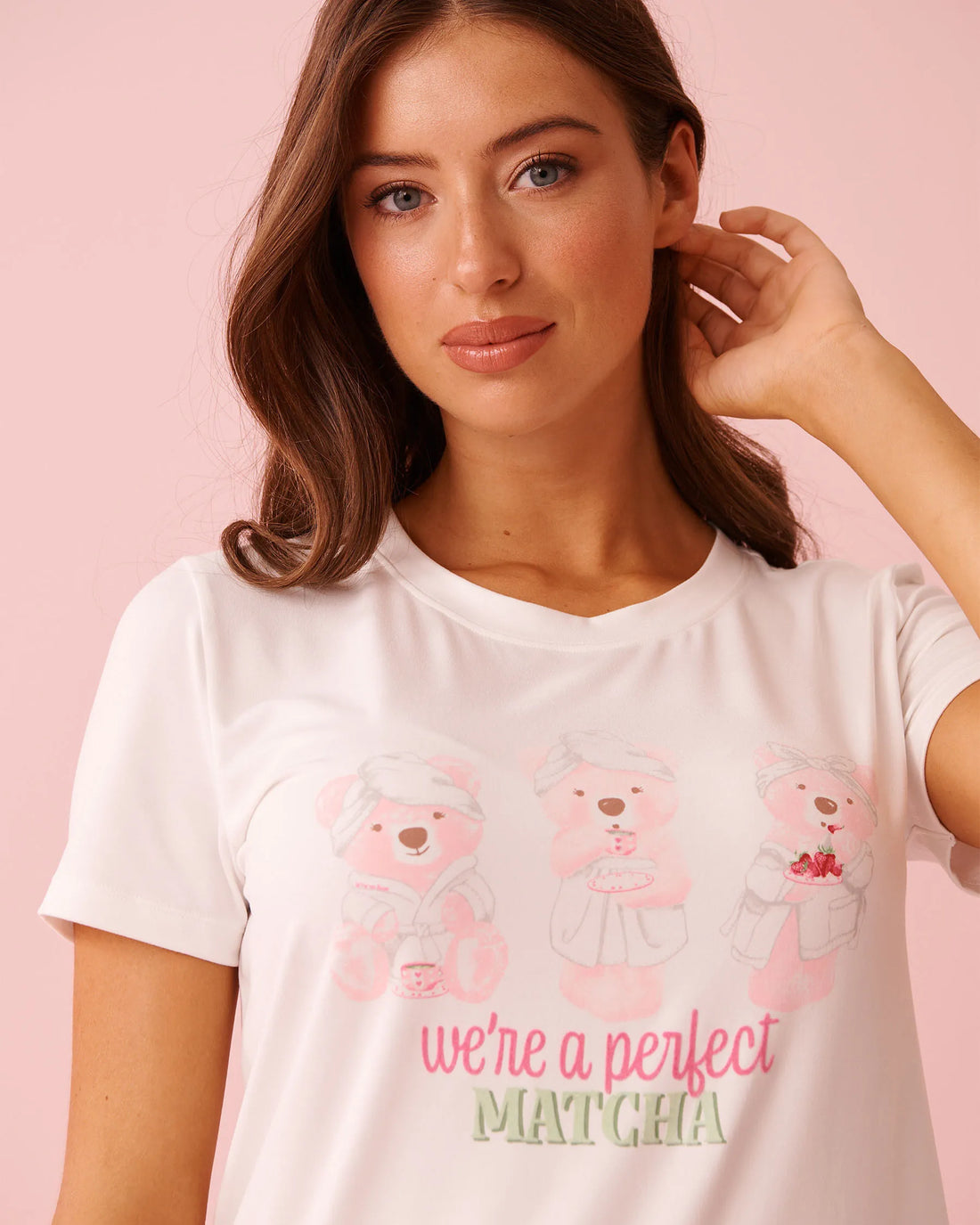 La Vie en Rose_Snow White_Spa Time Teddy Print Super Soft T-shirt_40100829_10011_03