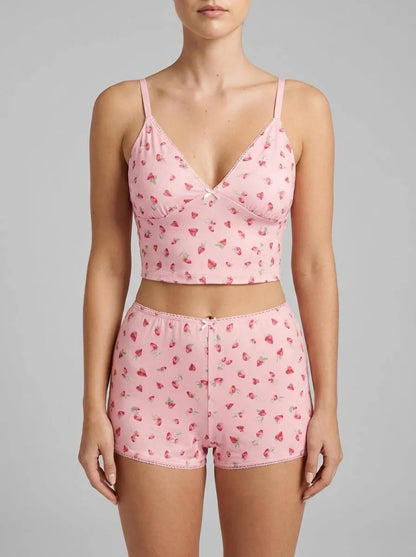 La Vie en Rose_Pink_Strawberry Print Super Soft Crop Cami_40100831_P60440_00