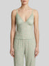 La Vie en Rose Mineral Gray Floral Women Cherry Blossom Print Lace Trim Super Soft Cami SKU: 40100832_P30142 Image 00