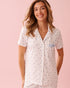 La Vie en Rose Snow White Blue Roses Women Blue Rose Print Super Soft Button-down Shirt SKU: 40100833_P10576 Image 01