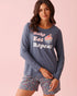 La Vie en Rose China Blue Women Cupcake Print Cotton Long Sleeve Shirt SKU: 40100835_40126 Image 01