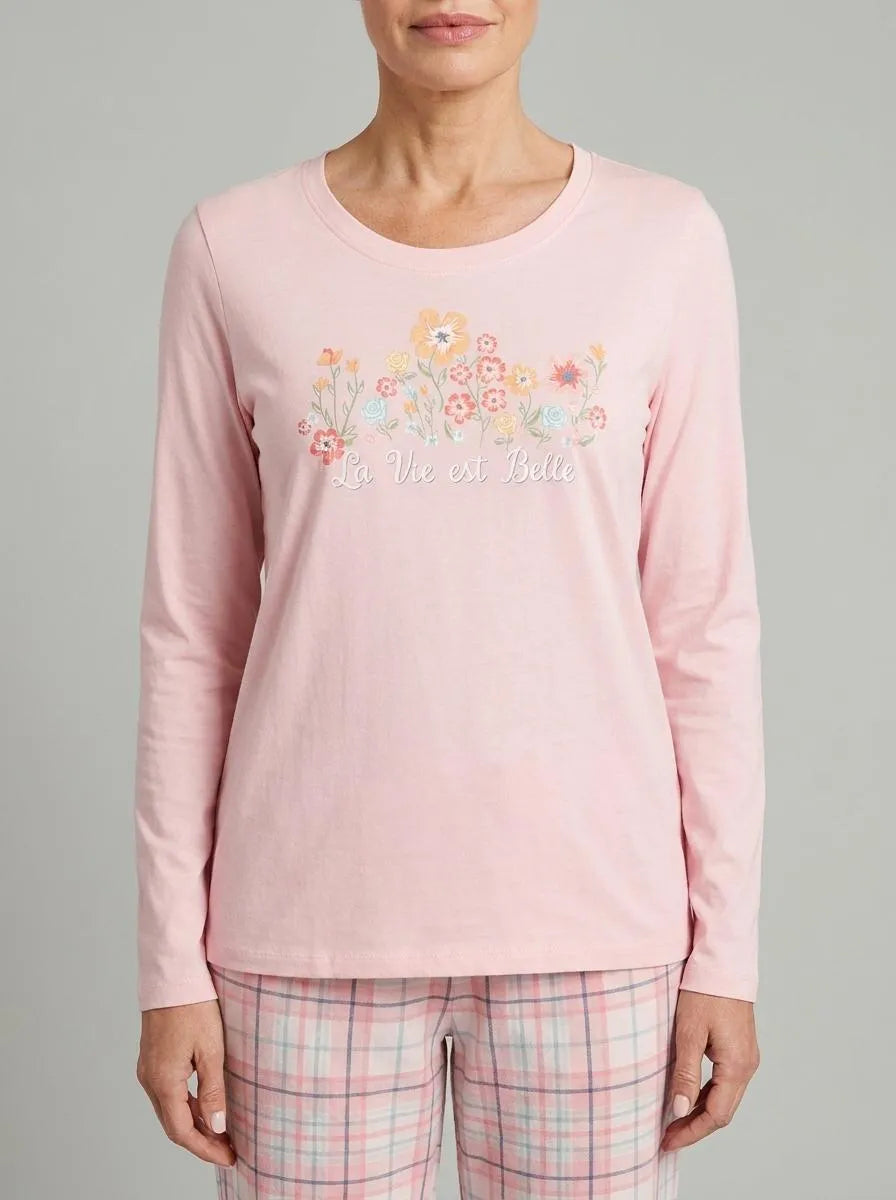 La Vie en Rose Crystal Rose Women Floral Print Cotton Long Sleeve Shirt SKU: 40100835_60108 Image 00