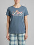 La Vie en Rose China Blue Women Floral Print Cotton Crew Neck T-shirt SKU: 40100836_40126 Image 00